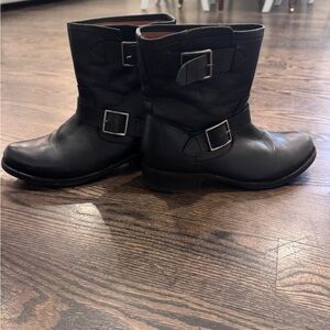 Women’s FRYE Black Leather Motorcycle Boots